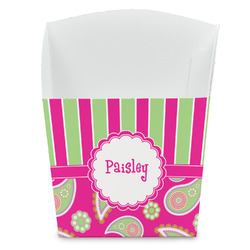 Pink & Green Paisley and Stripes French Fry Favor Boxes (Personalized)