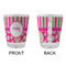 Pink & Green Paisley and Stripes Glass Shot Glass - Standard - APPROVAL