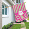 Pink & Green Paisley and Stripes House Flags - Single Sided - LIFESTYLE