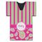 Pink & Green Paisley and Stripes Jersey Bottle Cooler - FRONT (flat)