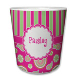 Pink & Green Paisley and Stripes Plastic Tumbler 6oz (Personalized)