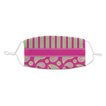 Pink & Green Paisley and Stripes Kid's Cloth Face Mask - Standard