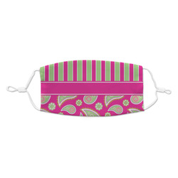 Pink & Green Paisley and Stripes Kid's Cloth Face Mask - Standard