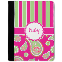 Pink & Green Paisley and Stripes Notebook Padfolio w/ Name or Text