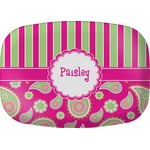 Pink & Green Paisley and Stripes Melamine Platter (Personalized)