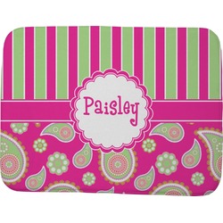 Pink & Green Paisley and Stripes Memory Foam Bath Mat - 48"x36" (Personalized)
