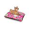 Pink & Green Paisley and Stripes Outdoor Dog Beds - Small - IN CONTEXT