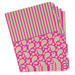 Pink & Green Paisley and Stripes Binder Tab Divider - Set of 5 (Personalized)