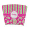 Pink & Green Paisley and Stripes Party Cup Sleeves - without bottom - FRONT (flat)