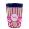 Pink & Green Paisley and Stripes Party Cup Sleeves - without bottom - FRONT (on cup)