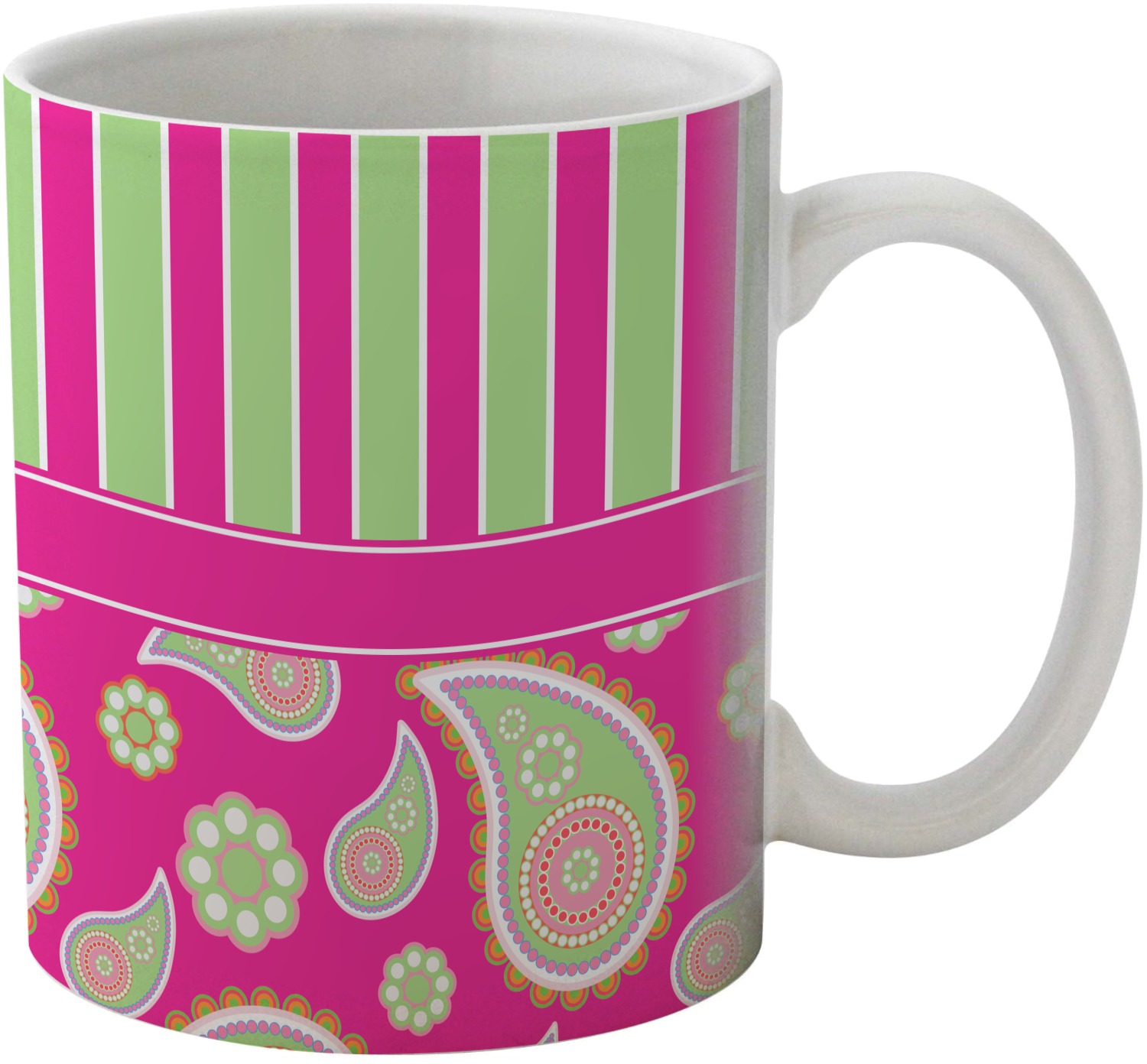 pretty green paisley mug