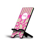 Pink & Green Paisley and Stripes Cell Phone Stand (Personalized)
