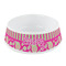 Pink & Green Paisley and Stripes Plastic Pet Bowls - Small - MAIN