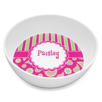 Pink & Green Paisley and Stripes Melamine Bowl - 8 oz (Personalized)