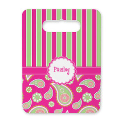 Pink & Green Paisley and Stripes Rectangular Trivet with Handle (Personalized)