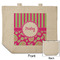 Pink & Green Paisley and Stripes Reusable Cotton Grocery Bag - Front & Back View