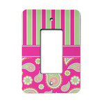 Pink & Green Paisley and Stripes Rocker Style Light Switch Cover - Single Switch