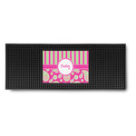 Pink & Green Paisley and Stripes Rubber Bar Mat (Personalized)