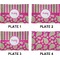 Pink & Green Paisley and Stripes Set of Rectangular Appetizer / Dessert Plates (Approval)