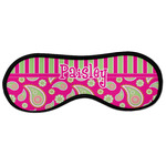 Pink & Green Paisley and Stripes Sleeping Eye Masks - Large (Personalized)