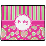 Pink & Green Paisley and Stripes Large Gaming Mouse Pad - 12.5" x 10" (Personalized)