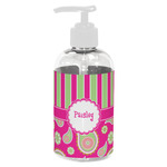 Pink & Green Paisley and Stripes Plastic Soap / Lotion Dispenser (8 oz - Small - White) (Personalized)