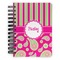 Pink & Green Paisley and Stripes Spiral Journal Small - Front View