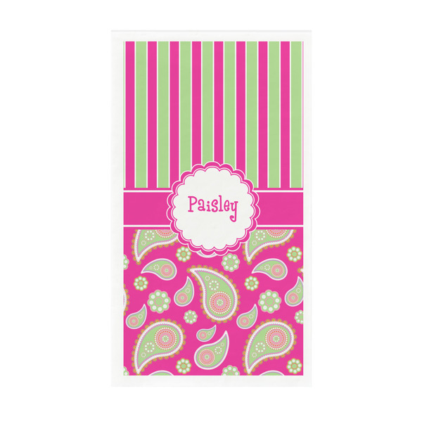 Custom Pink & Green Paisley and Stripes Guest Paper Towels - Full Color - Standard (Personalized)