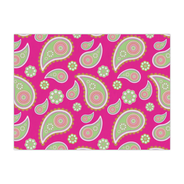 Custom Pink & Green Paisley and Stripes Large Tissue Papers Sheets - Heavyweight