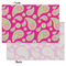 Pink & Green Paisley and Stripes Tissue Paper - Heavyweight - Small - Front & Back