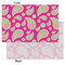 Pink & Green Paisley and Stripes Tissue Paper - Lightweight - Small - Front & Back