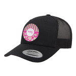 Pink & Green Paisley and Stripes Trucker Hat - Black (Personalized)