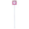 Pink & Green Paisley and Stripes White Plastic Stir Stick - Double Sided - Square - Single Stick