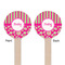 Pink & Green Paisley and Stripes Wooden 6" Stir Stick - Round - Double Sided - Front & Back