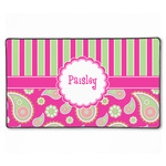 Pink & Green Paisley and Stripes XXL Gaming Mouse Pad - 24" x 14" (Personalized)