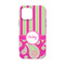 Pink & Green Paisley and Stripes iPhone 13 Mini Tough Case - Back