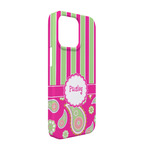 Pink & Green Paisley and Stripes iPhone Case - Plastic - iPhone 13 Pro (Personalized)