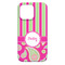 Pink & Green Paisley and Stripes iPhone 13 Pro Max Case - Back