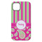 Pink & Green Paisley and Stripes iPhone 14 Plus Tough Case - Back