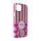 Pink & Green Paisley and Stripes iPhone 14 Pro Case - Angle