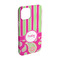 Pink & Green Paisley and Stripes iPhone 15 Case - Angle