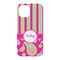 Pink & Green Paisley and Stripes iPhone 15 Case - Back