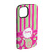 Pink & Green Paisley and Stripes iPhone 15 Pro Tough Case - Angle