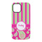 Pink & Green Paisley and Stripes iPhone 15 Pro Tough Case - Back