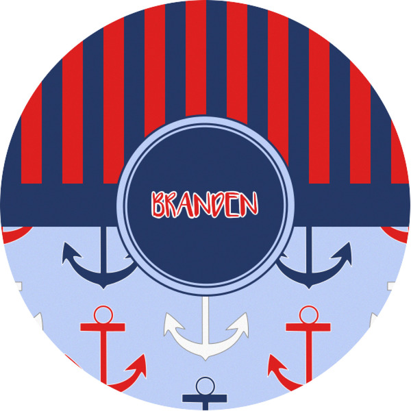 Custom Classic Anchor & Stripes Multipurpose Round Labels - 1" (Personalized)