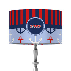 Classic Anchor & Stripes 12" Drum Lamp Shade - Fabric (Personalized)