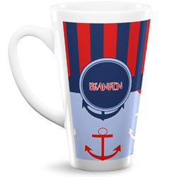 Classic Anchor & Stripes Latte Mug (Personalized)