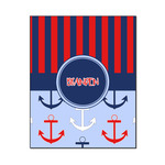 Classic Anchor & Stripes Wood Print - 16x20 (Personalized)