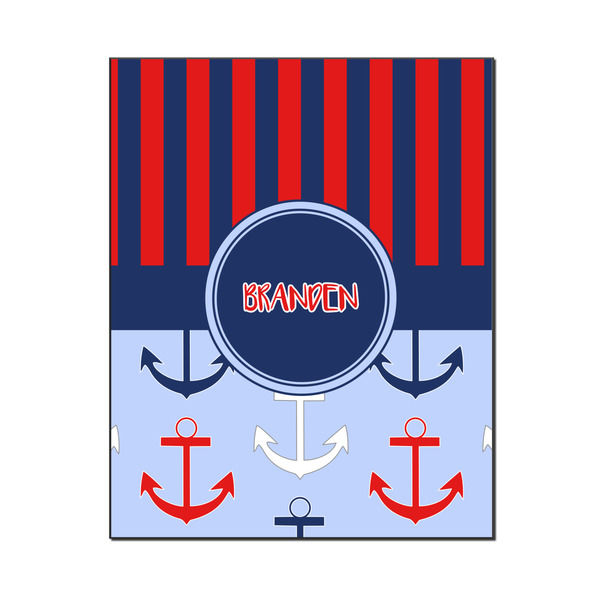 Custom Classic Anchor & Stripes Wood Print - 16x20 (Personalized)