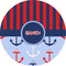 Classic Anchor & Stripes 2" Multipurpose Round Labels - Single Sticker